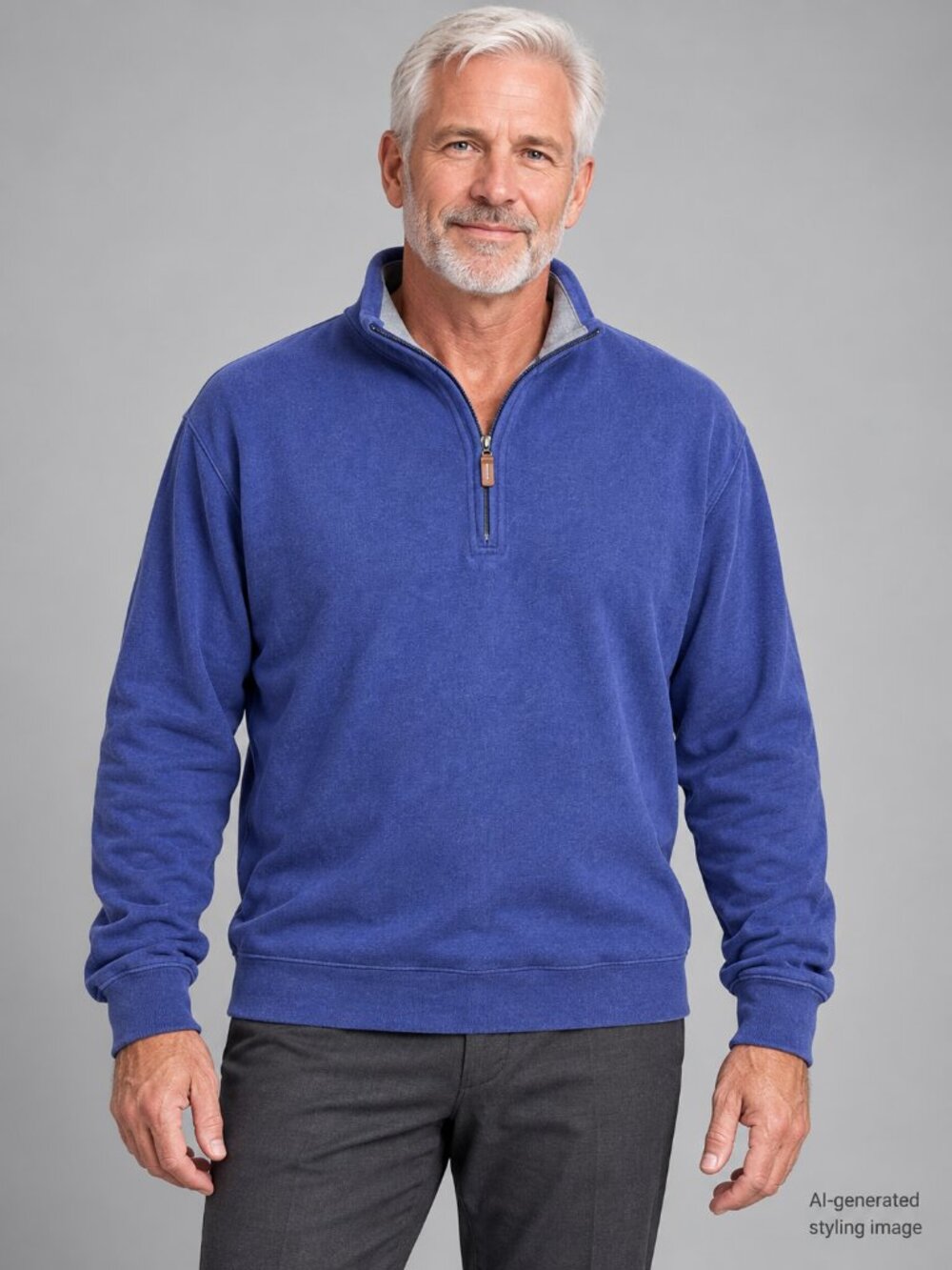 Peter Millar Blue Cotton Quarter Zip Sweater M Classic Prep Golf Classic